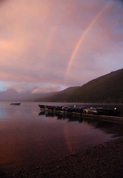 sunset over Lake McDonald